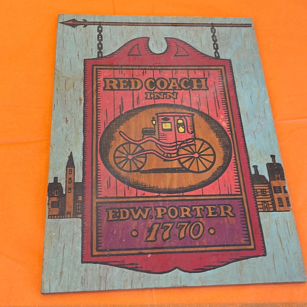 Vintage poster on wood.